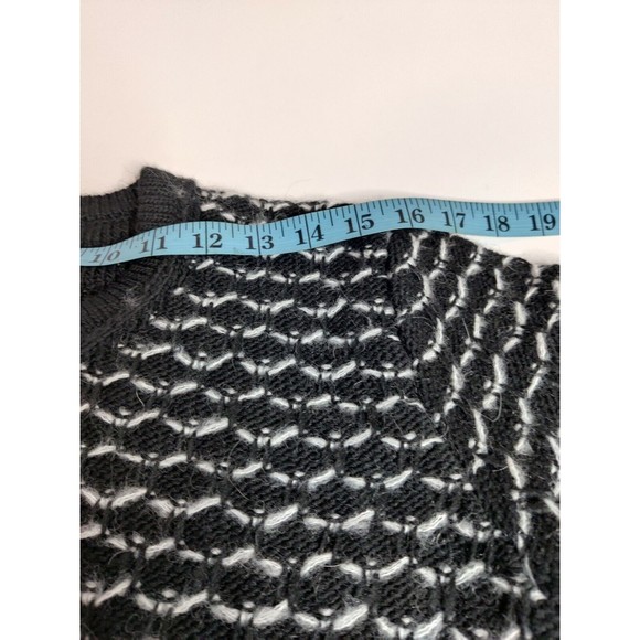 Nara Maglie Italy Alpaca Wool Blend Cardigan Black/White Womens Size M/L - Picture 8 of 11